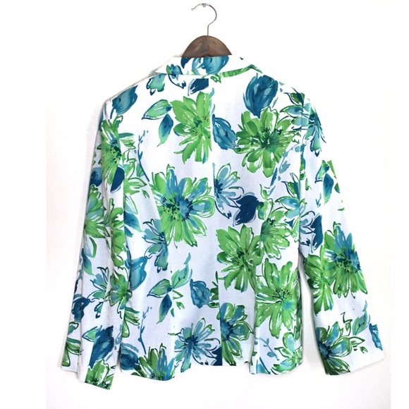 Susan Graver NWT Tropical Floral Vibrant Blazer 8 - Picture 6 of 13
